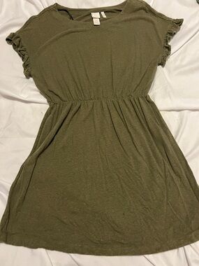 H&M Olive Green Midi Dress
